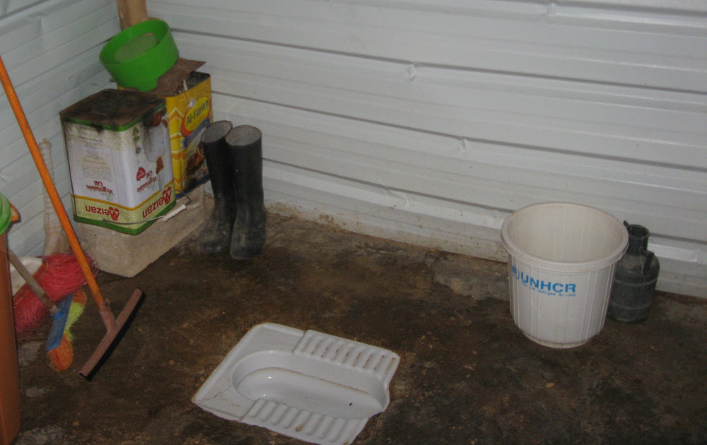Makeshift bathroom